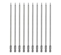 sourcing map 10 puntas de destornillador de cabeza Torx T10 de 1/4 de pulgada de vástago hexagonal de 7.87 pulgadas de largo magnético sin punta de agujero a prueba de manipulaciones de 6 puntos