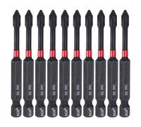 sourcing map 10 puntas de destornillador de impacto Phillips PH1 de 1/4 pulgadas, vástago hexagonal de 2.8 pulgadas de largo, brocas magnéticas de cabeza cruzada S2 de acero industrial para