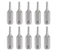 sourcing map 10 puntas de destornillador hexagonales H2.0 de 1/4 pulgadas, vástago hexagonal de 25 mm de longitud, puntas hexagonales de cabeza hexagonal magnética S2 de acero para destornillador