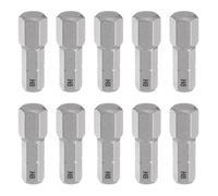 sourcing map 10 puntas de destornillador hexagonales H8 de 1/4 de pulgada de vástago hexagonal de 25 mm de longitud, puntas de destornillador de cabeza hexagonal magnética S2 de acero