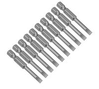 sourcing map 10 puntas de destornillador magnético de cabeza plana de 4 mm, vástago hexagonal de 1/4 pulgadas de longitud S2 Power Tool (chorro de arena)