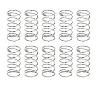 sourcing map 10 resortes de compresión, 0,9 mm de diámetro de alambre x 12 mm de diámetro exterior x 25 mm de longitud, resorte de extensión de acero inoxidable 304, resortes de presión para