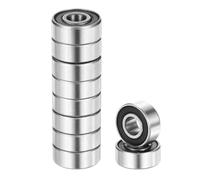 sourcing map 10 rodamientos de bolas R3-2RS de ranura profunda de 3/16 pulgadas de diámetro interior x 1/2 pulgadas de diámetro exterior x 3/16 pulgadas de altura, rodamientos en miniatura P5 de doble