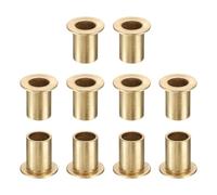 sourcing map 10 rodamientos de manga de brida, diámetro de 8 mm x 10 mm de diámetro exterior x 15 mm de longitud, bujes de bronce sinterizado autolubricantes