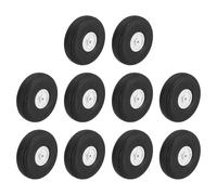 sourcing map 10 ruedas de avión a control remoto de 2.5 pulgadas OD para aviones de goma de poliuretano, repuesto de rueda de avión para modelo de bricolaje, helicóptero y coche