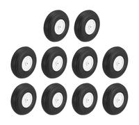 sourcing map 10 ruedas de avión RC de 7.6 cm OD para aviones de goma de poliuretano, repuesto de rueda de avión para modelo de bricolaje, helicóptero y coche