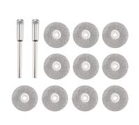 sourcing map 10 ruedas de corte revestidas de diamante de 18 mm con 2 mandriles de 3 mm para herramienta rotativa