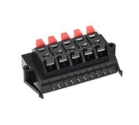 sourcing map 10 Salidas Resorte Altavoz Terminal Clip Liberación Empuje Conector Audio Cable Tira Terminales Bloque Negro Rojo WP10-11 1Pcs
