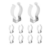 sourcing map 10 soportes de clip T10 U, clip de tubo fluorescente LED de acero inoxidable, abrazaderas de tubo de soporte de lámpara para accesorios de montaje de varilla de tubo de bombilla de 26 mm