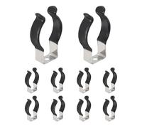 sourcing map 10 soportes de clip T10 U, clip de tubo fluorescente LED de acero inoxidable, abrazaderas de tubo de soporte de lámpara para accesorios de montaje de varilla de tubo de bombilla de 26 mm