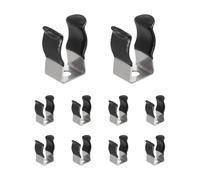 sourcing map 10 soportes de clip T4 en U, clip de tubo fluorescente LED de acero inoxidable, abrazaderas de tubo de soporte de lámpara para accesorios de montaje de varilla de tubo de bombilla de 9,8