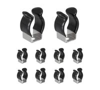 sourcing map 10 soportes de clip T5 U, clip de tubo fluorescente LED de acero inoxidable, abrazaderas de tubo de soporte de lámpara para accesorios de montaje de varilla de tubo de bombilla de 11 mm