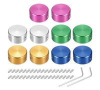 sourcing map 10 tapas de botón de pedal de guitarra, cubierta superior de metal de 3/8 pulgadas, multicolor para botones de pedal de efectos de guitarra, rojo, amarillo, azul, plata, verde