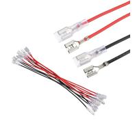sourcing map 10 terminales de crimpado de pala hembra de doble cabeza con funda aislante de 2,8 mm, kit surtido de conectores rápidos de pala hembra con cables de 20 cm, cubierta ignífuga