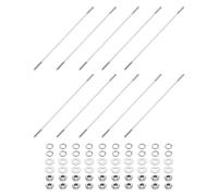 sourcing map 10 tornillos de doble extremo, M3 x 140 mm, acero inoxidable 304, pernos de varilla de doble rosca con tuercas y arandelas planas y de bloqueo, perno roscado de doble extremo para