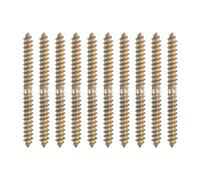 sourcing map 10 tornillos de doble extremo, pernos de suspensión de acero al carbono M6 x 70 mm, tornillos de clavija de madera autorroscantes para muebles de juntas de madera, color zinc