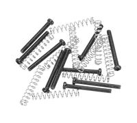 sourcing map 10 tornillos de montaje de anillo de pastilla M3 para guitarra eléctrica, tornillos negros, resortes plateados