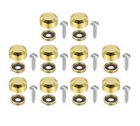 sourcing map 10 tornillos decorativos para espejo con tapas, tapas de tornillo de fijación de aleación de 12 mm, tornillos de espejo para muebles, manualidades, accesorios publicitarios, color dorado
