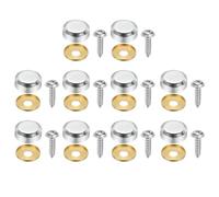 sourcing map 10 tornillos decorativos para espejo con tapas, tapas de tornillo de fijación de aleación de 0.63 pulgadas, sujetadores de tornillos de espejo para muebles, manualidades, accesorios