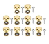 sourcing map 10 tornillos decorativos para espejo con tapas, tapas de tornillo de fijación de aleación de 14 mm, tornillos de espejo para muebles, manualidades, accesorios publicitarios, color dorado