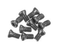 sourcing map 10 tornillos Torx M4 x 8 mm, cabeza plana redonda de grado 12.9 con destornillador Torx T15 para reemplazar cortadores de inserción de carburo, herramienta de torno CNC, color negro