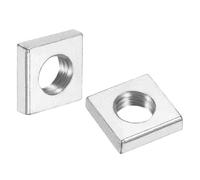 sourcing map 10 tuercas cuadradas M4 x 10 mm x 2 mm, acero al carbono, chapado en zinc, tuercas cuadradas de rosca gruesa para reparaciones del hogar e ingeniería profesional, color plateado