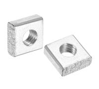 sourcing map 10 tuercas cuadradas M4 x 8 mm x 3 mm, acero al carbono, chapado en zinc, tuercas cuadradas de rosca gruesa para reparaciones del hogar e ingeniería profesional, color plateado