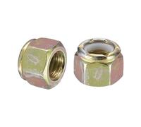 sourcing map 10 tuercas de bloqueo hexagonales de nailon de 1/2 a 13, tuerca de tope de inserción de nailon autoblocante de acero al carbono para sujetadores de construcción industrial, color zinc y