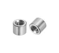 sourcing map 10 tuercas de conector redondas M4, tuerca de acoplamiento de acero inoxidable 304 de 6 mm de longitud, tuerca de barra de varilla para soporte, M4 x 6 x 8 mm