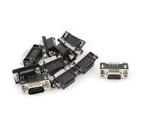 sourcing map 10 uds RS232 DB9 9Pin Macho Hembra Soldadura Conector Enchufe Zócalo para PCB