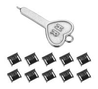 sourcing map 10 Unidades Bloqueador de Puertos USB Bloqueador de Polvo Metálico con Llave Codificada, Negro