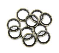 sourcing map 10 unids aceite de motor arandelas de presión juntas de tapón de drenaje 14mm id. 20mm od. para auto