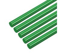 sourcing map 10 varillas de plástico de 15 x 500 mm, varillas redondas de estireno ABS sólido para juguetes de bricolaje, construcción de modelos arquitectónicos, color verde