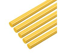 sourcing map 10 varillas de plástico de 25,5 x 330 mm, varillas redondas de estireno ABS sólido para juguetes de bricolaje, construcción de modelos arquitectónicos, color amarillo