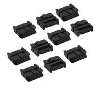 sourcing map 10 x 2,54mm Espacio Hembra 10 Pines 10P Plano Cable IDC Enchufe Conector Negro