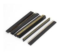 sourcing map 10 x Conector Hembra de ángulo Recto para PCB, 40 vías, Conector de Paso de 2,54 mm, Negro