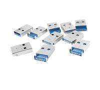 sourcing map 10 x PCB Montado 9 Pin de 180 Grados USB 3.0 A Macho Jack Conector