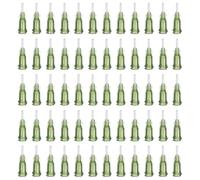 sourcing map 100 agujas dispensadoras de plástico de 14 G con bloqueo Luer, tubo de aguja PTFE de 0.5 pulgadas, punta roma de plástico resistente al calor para pistola de pegamento líquido, verde