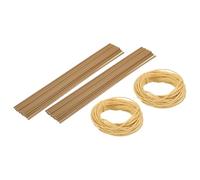 sourcing map 100 alambres florales de calibre 2, cables de tallo de flores de 11.8 pulgadas de longitud con cordel de 0.08 pulgadas x 32.8 pies para hacer coronas, arreglos florales, amarillo