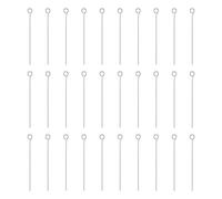 sourcing map 100 alfileres de cabeza abierta de 40 mm, mini alfileres de alambre de metal para cuentas, pequeñas agujas a granel para aretes, colgantes, collares, pulseras, abalorios, joyería