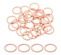 sourcing map 100 arandelas planas M22 de cobre, 22 mm de diámetro interior, 28 mm de diámetro exterior y 1,5 mm de grosor, juntas de sellado métricas para fontanería, maquinaria automotriz