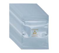 sourcing map 100 bolsas antiestáticas de 4.3 x 5.9 pulgadas, bolsa de blindaje ESD resellable con etiquetas para disco duro, disco duro, SSD, placas base de dispositivos electrónicos, gris plateado