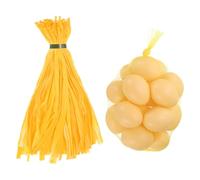 sourcing map 100 bolsas de malla reutilizables, bolsas de almacenamiento de plástico de 35 cm, color amarillo