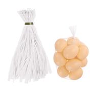 sourcing map 100 bolsas de malla reutilizables, bolsas de almacenamiento de plástico de 35 cm, color blanco