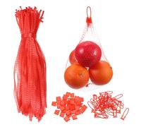 sourcing map 100 bolsas de malla reutilizables para productos agrícolas, 40 cm, lavables, bolsas de almacenamiento reutilizables para comestibles con hebilla de plástico para frutas frescas, verduras