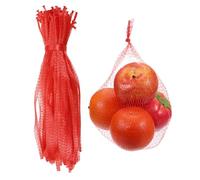 sourcing map 100 bolsas de malla reutilizables para productos agrícolas, 40 cm, lavables, bolsas de almacenamiento reutilizables para alimentos, frutas frescas, verduras, mariscos, color rojo, Red, 40