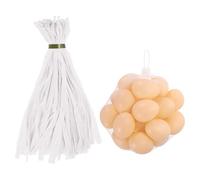 sourcing map 100 bolsas de malla reutilizables para productos agrícolas, malla de nailon de 35 cm con cierres estilo bucle, bolsas elásticas para incubar huevos para almacenamiento de frutas y