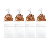 sourcing map 100 bolsas transparentes de regalo de 9.8 x 7.1 pulgadas, bolsas de galletas de San Valentín con lazos giratorios para embalaje de dulces del día de San Valentín, color blanco