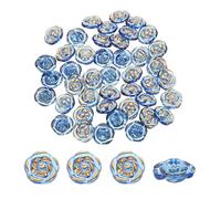 sourcing map 100 botones de flores de rosa, 12,5 mm, botones decorativos de acrílico para manualidades, costura, pinzas para el pelo, joyería, decoración, ropa, bolsas, sombreros, azul zafiro