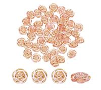 sourcing map 100 botones de flores de rosa, 12,5 mm, botones decorativos de acrílico para manualidades, costura, pinzas para el pelo, joyería, decoración, ropa, bolsas, sombreros, rosa claro